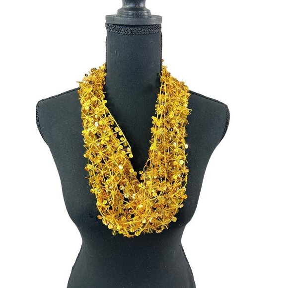 Charlie Paige Accessories - Charlie Paige Women's Gold Sequin Scarf